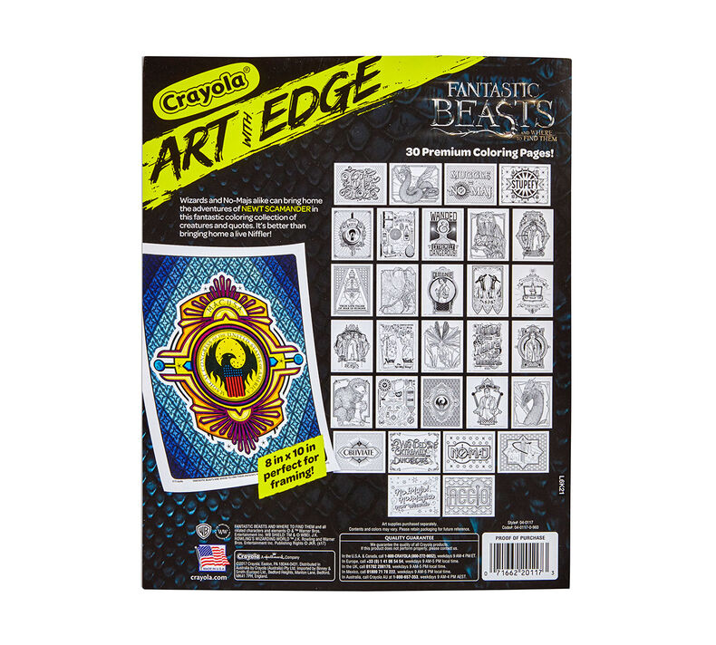Art With Edge, Fantastic Beasts Coloring Pages