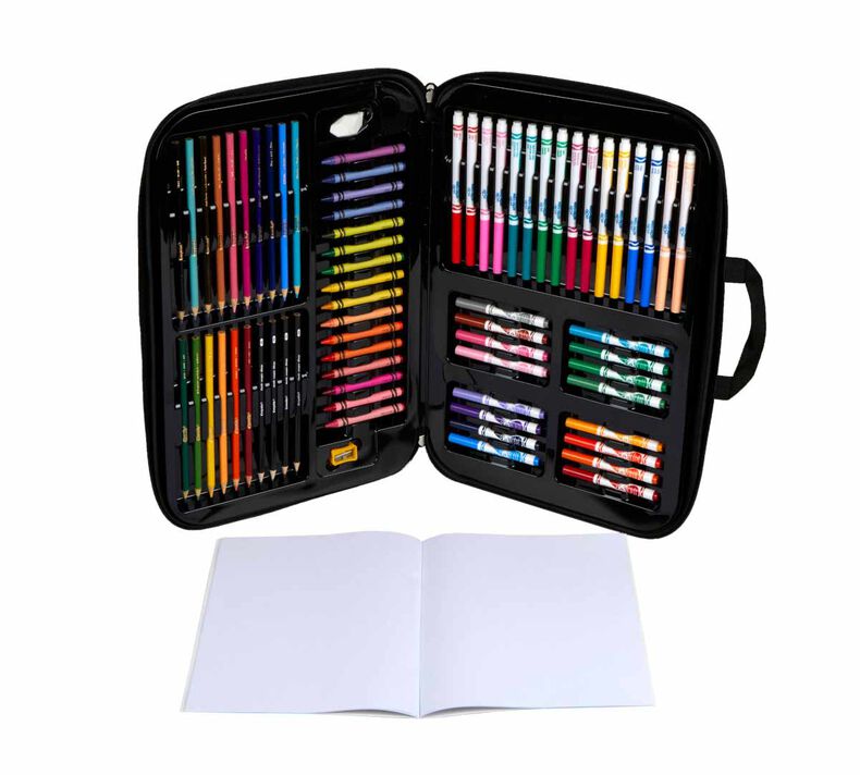 Crayola Sketch & Color (70pcs), Art Kit for Kids, Includes Coloring Kit,  Art Case & Sketch Book, Gifts for Kids Ages 8+