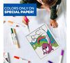 Prehistoric Pals Color Wonder Foldalope child coloring with Color Wonder Markers and coloring pages on white surface.  Colors only on special paper!