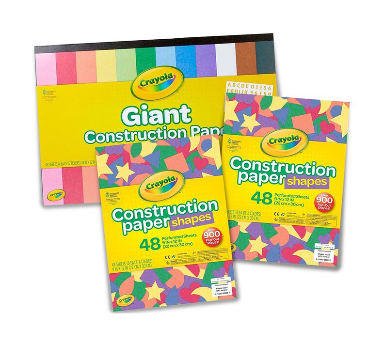 Construction Paper with Stencils and Shapes Bundle