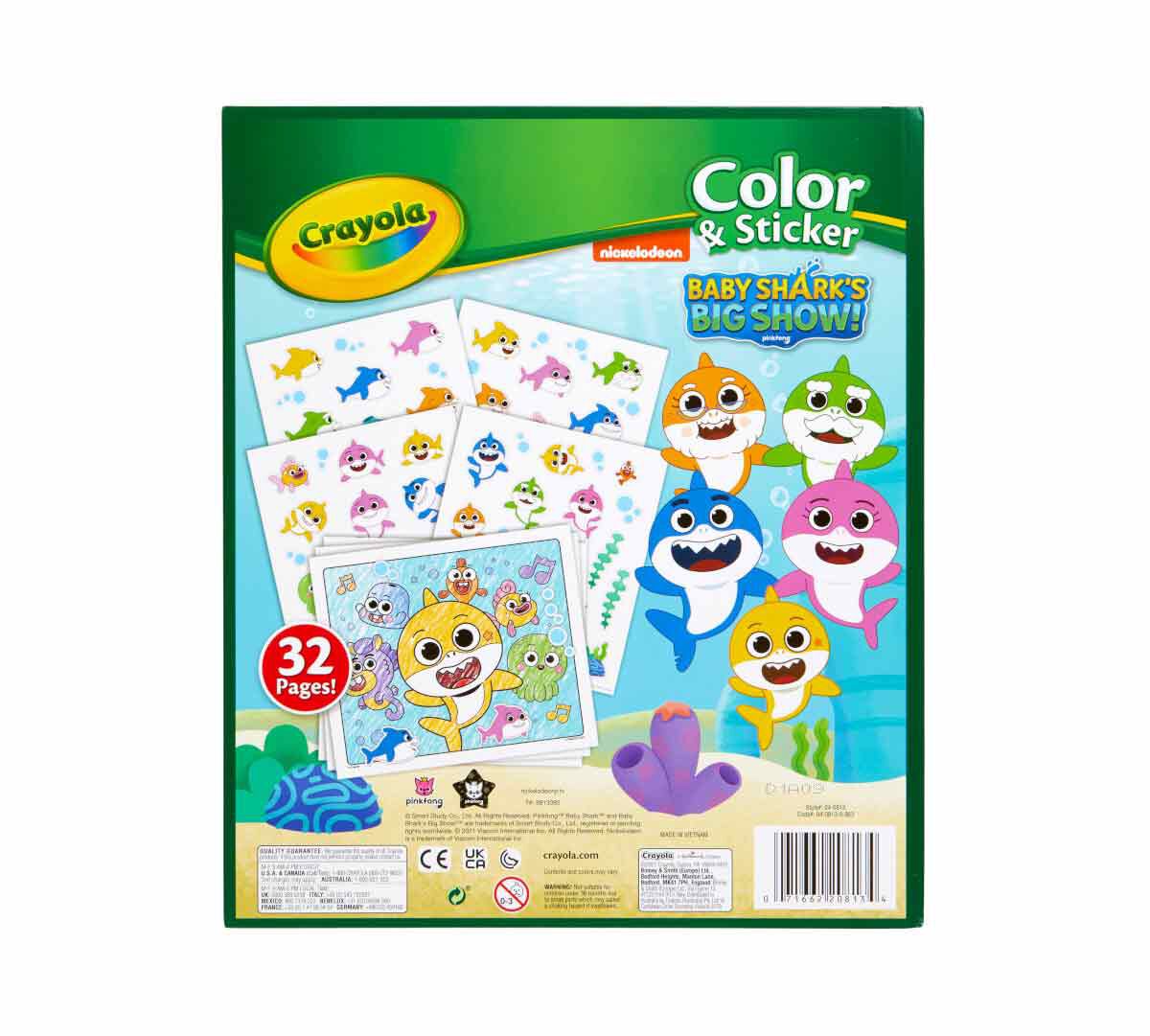 Baby Shark Color & Sticker Book for Kids Crayola