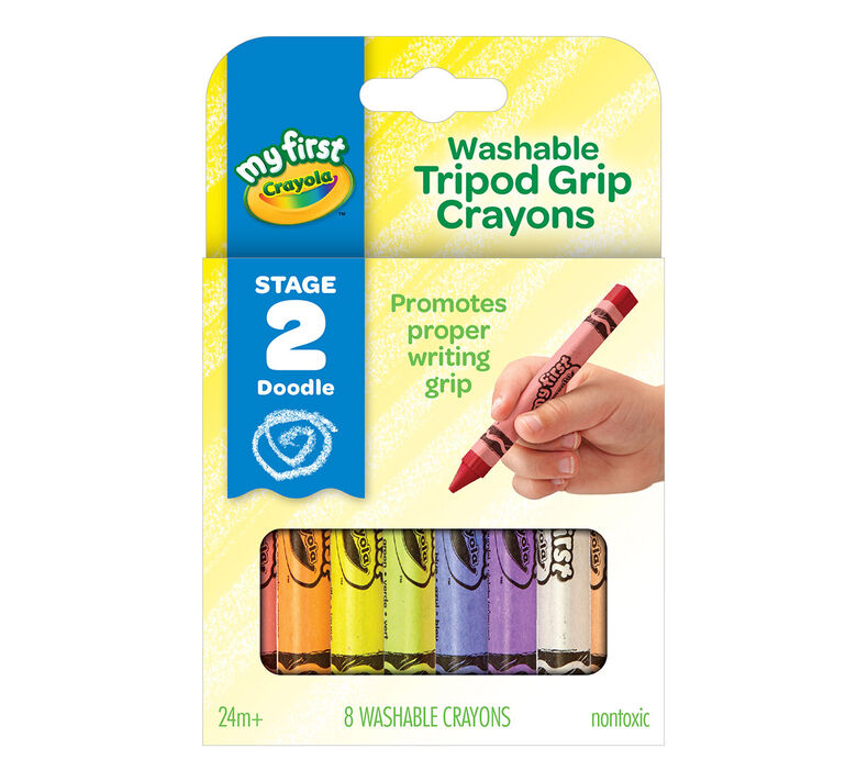 My First Crayola Washable Tripod Grip Crayons, 8 count