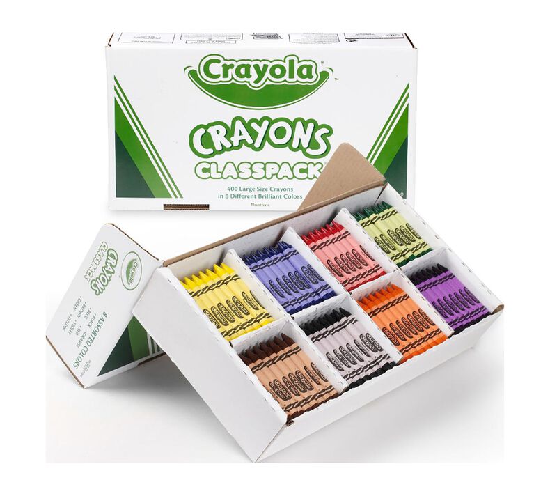 Large Crayon Classpack, 400 Count, 8 Colors