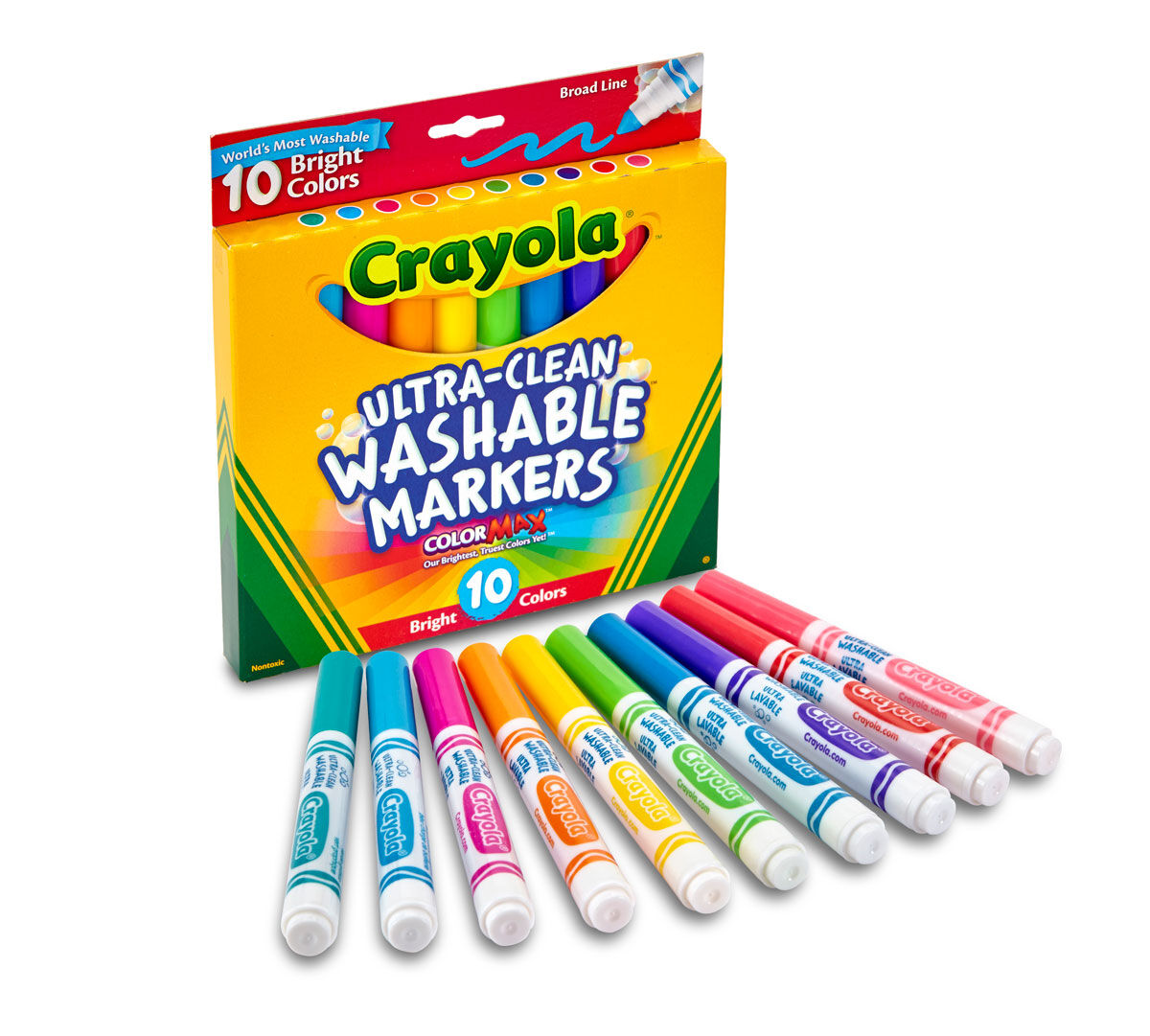 CRAYOLA Ultra-Clean Color Max Broad Line Washable Markers-Multicultural 10/Pkg 