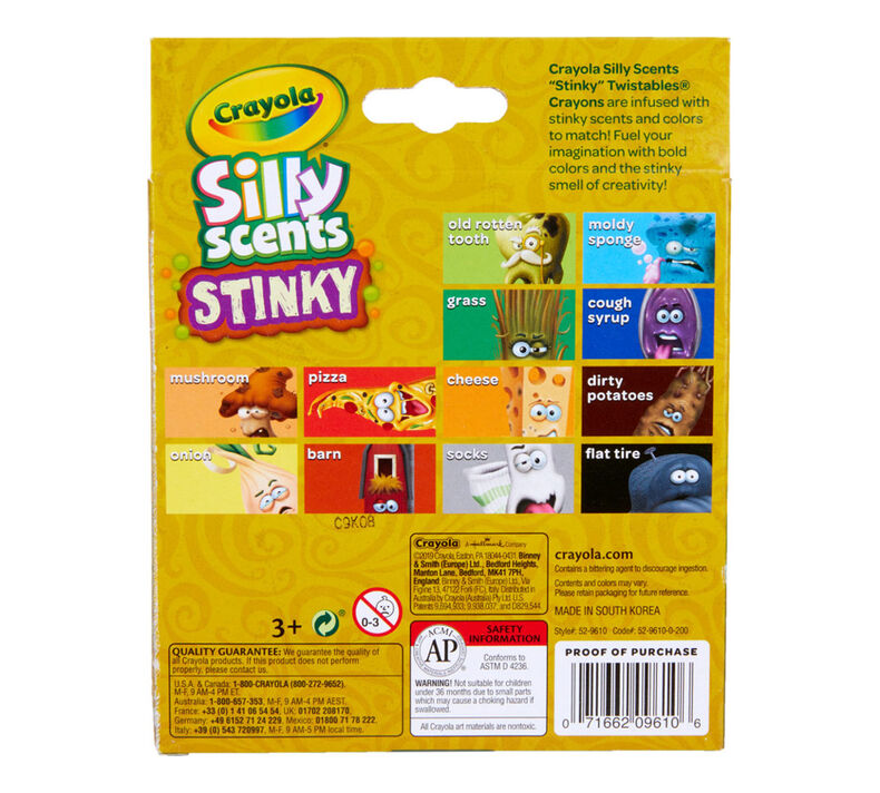 Silly Scents Mini Twistables Crayons, Stinky, 12 Count