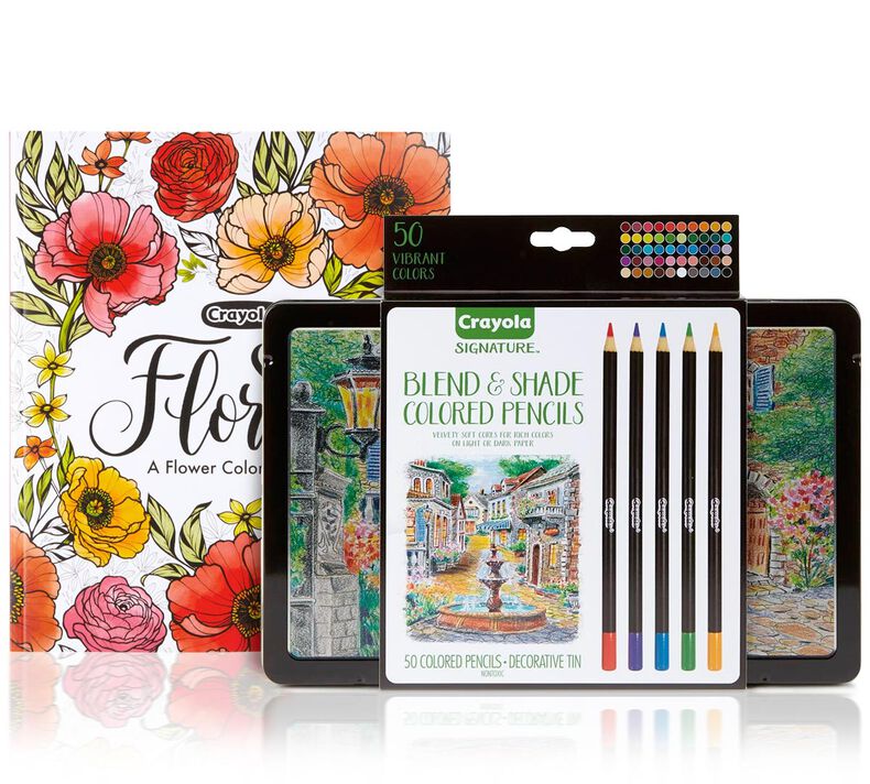 Florals, A Flower Coloring Book, with Signature Colored Pencils
