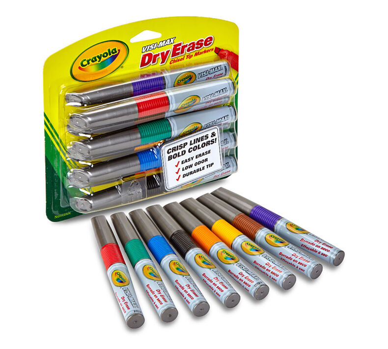 Visi-Max Dry-Erase Markers, Broad Line, 8 Count