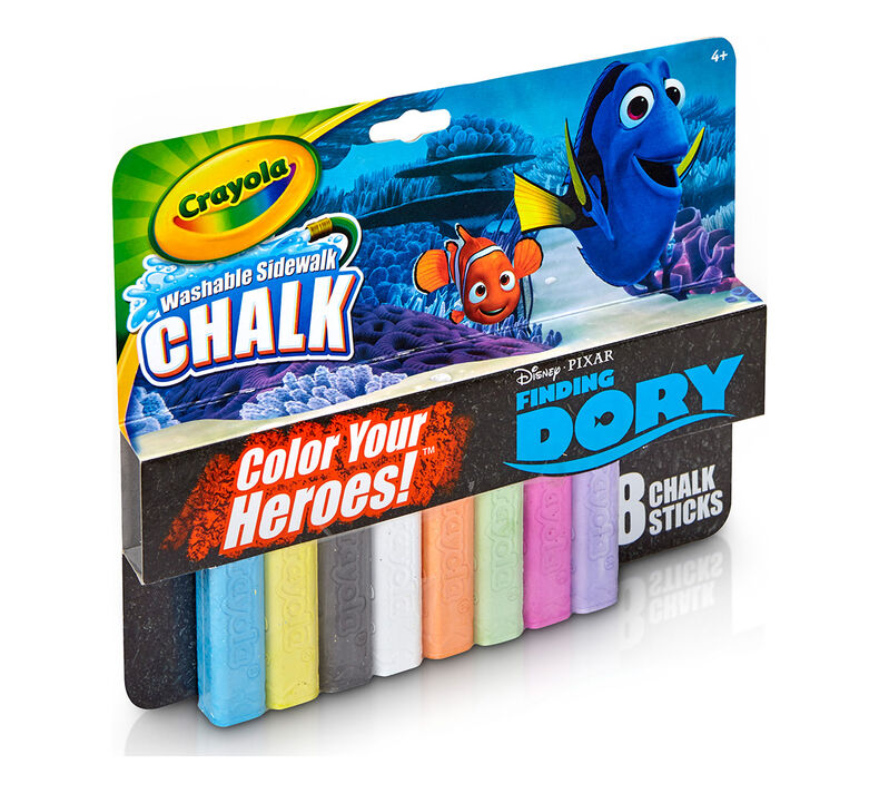 8 ct Finding Dory Washable Sidewalk Chalk Color Your Heroes