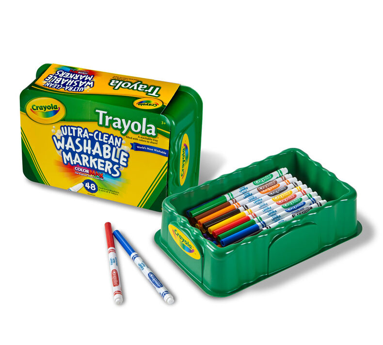Ultra-Clean Markers, Fine Line, Trayola, 48 Count, 8 Colors