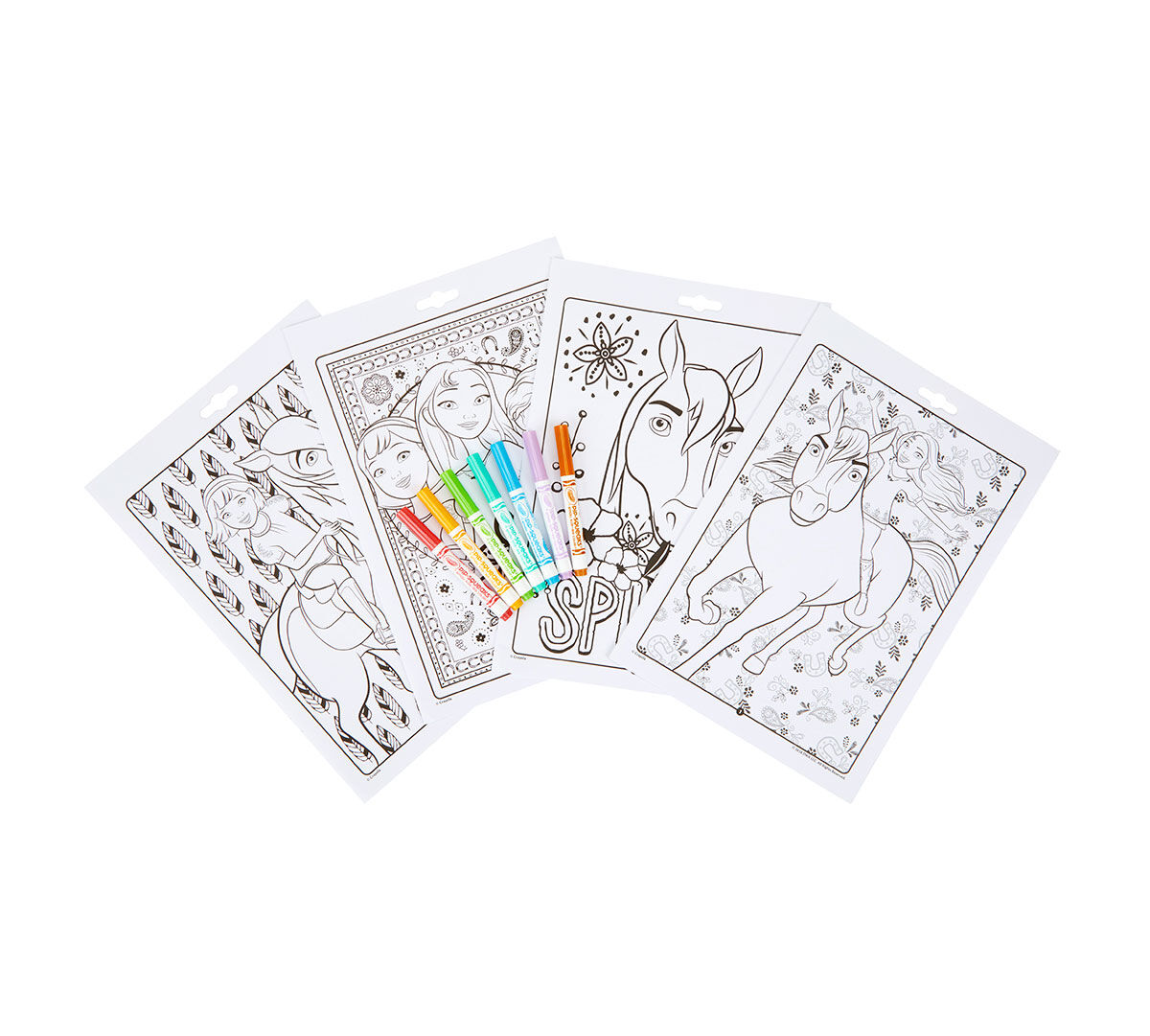Mess-Free Party Supplies Dreamworks Spirit Coloring Book Bundle ~ Spirit Imagine Ink Mess-Free Coloring Book with Magic Pen and Horse Stickers 