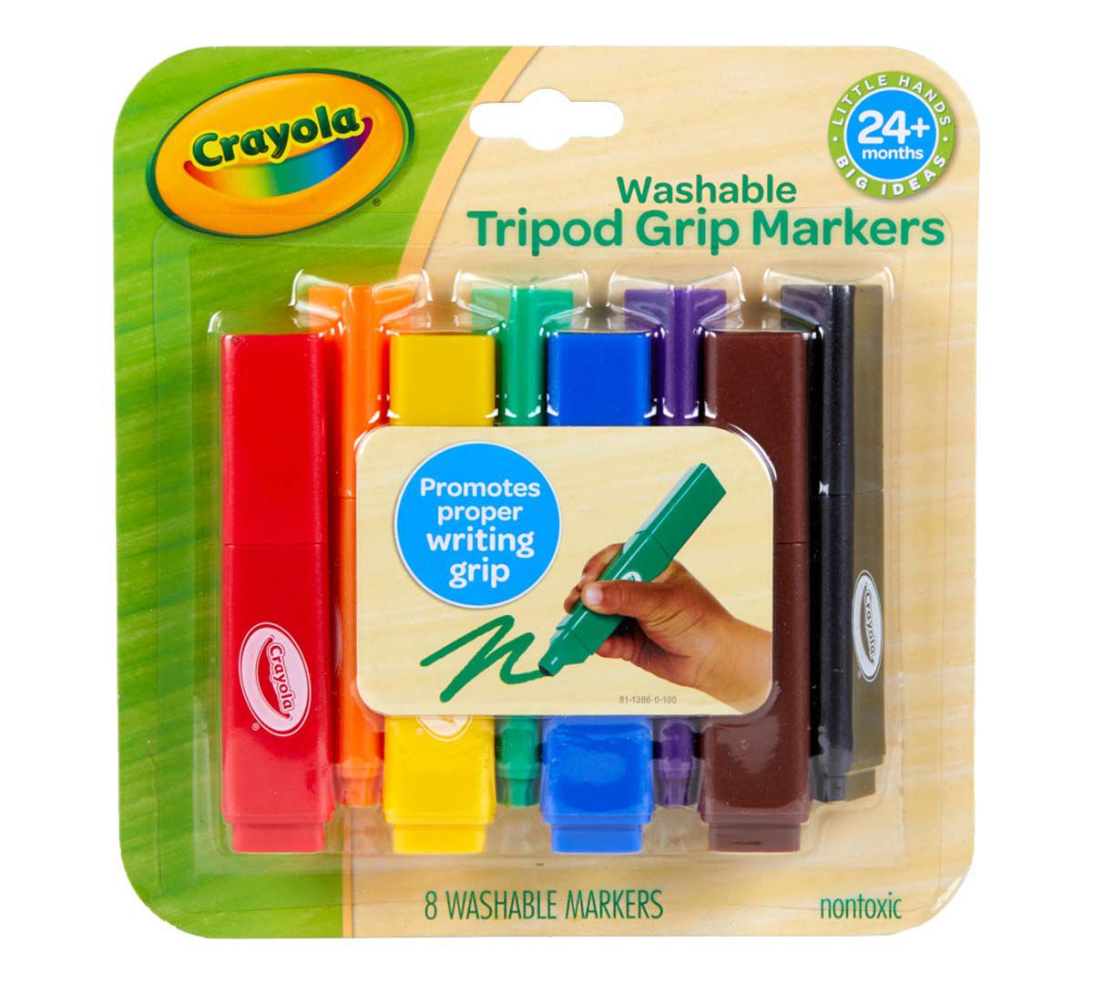 Washable Crayola My First Wash Tripod Grip Markers 4 Gift for Boys and Girls Stocking Stuffers Holiday Gifting Arts and Crafts Kids Easter Gifting for Girls and Boys 5,6 and Up Easter Basket Stuffers Ages 3