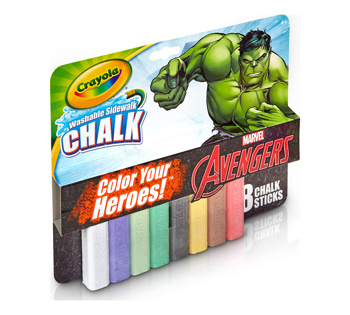 Download 8 ct. Incredible Hulk Washable Sidewalk Chalk - Color Your ...