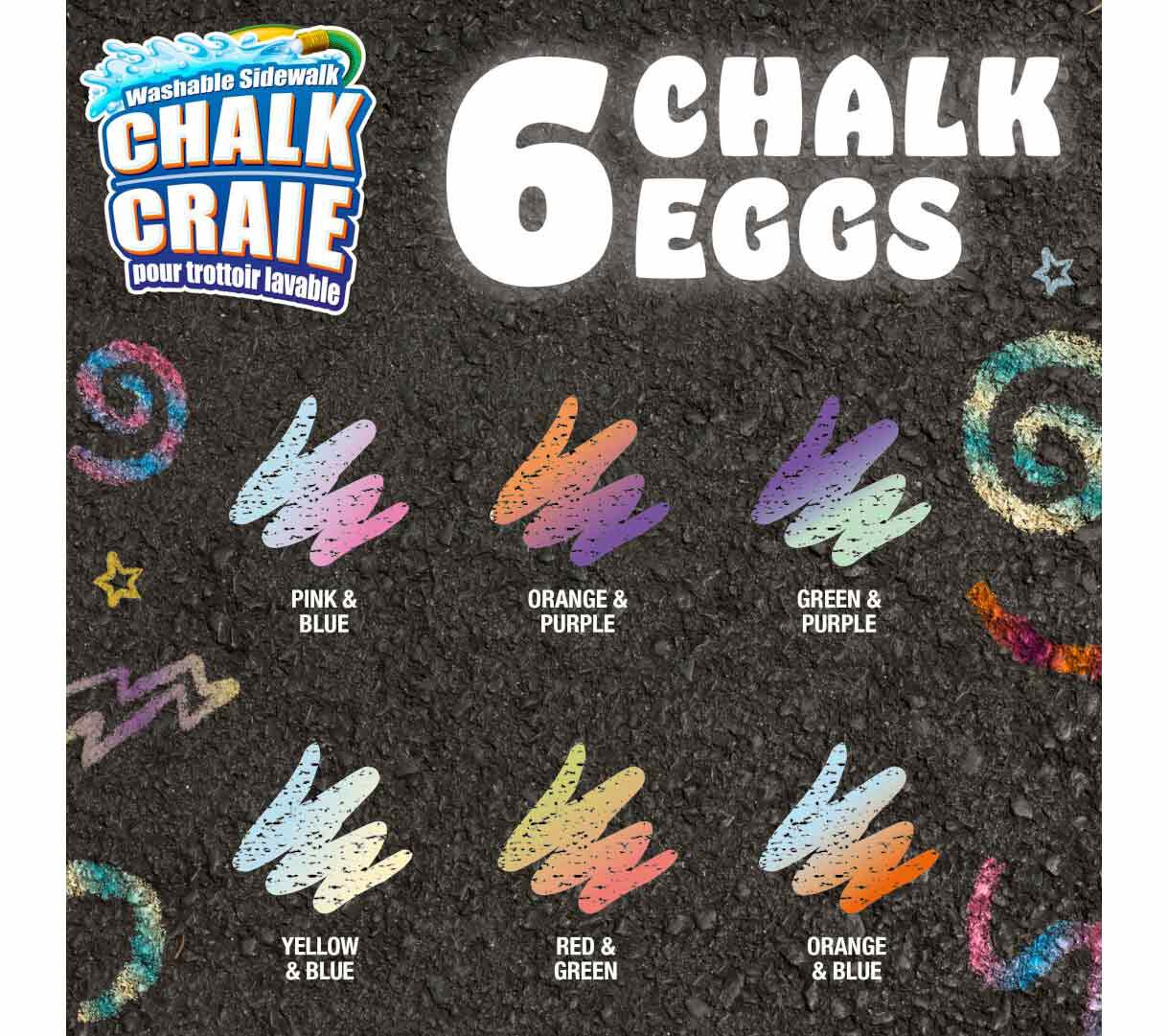 Crayola Washable Sidewalk Chalk Eggs TieDye Crayola