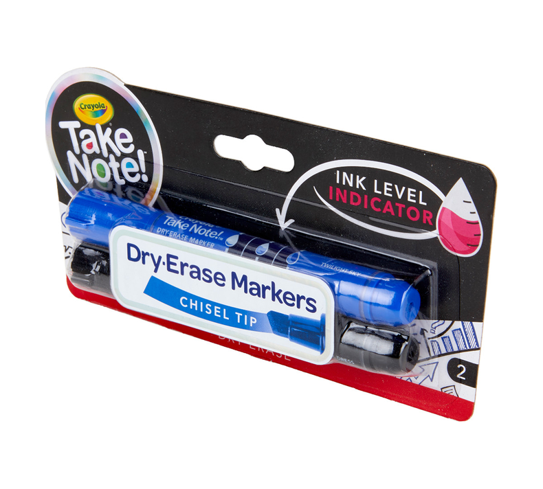 Take Note Black and Blue Dry Erase Markers, 2 Count