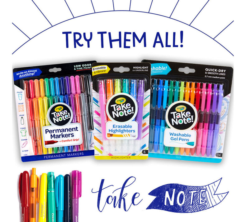 Take Note Washable Gel Pens, 14 Count