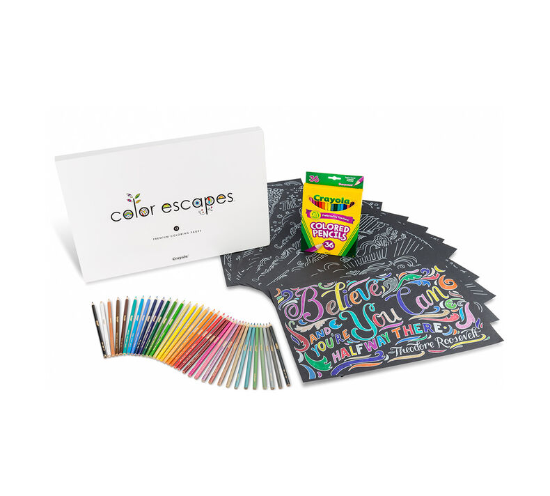 Color Escapes Adult Coloring Kit, Chalkboard Effects