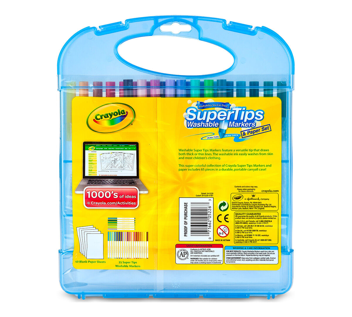 Crayola Supertips Waschbar Marker und Papier Set 65 Teile Set 