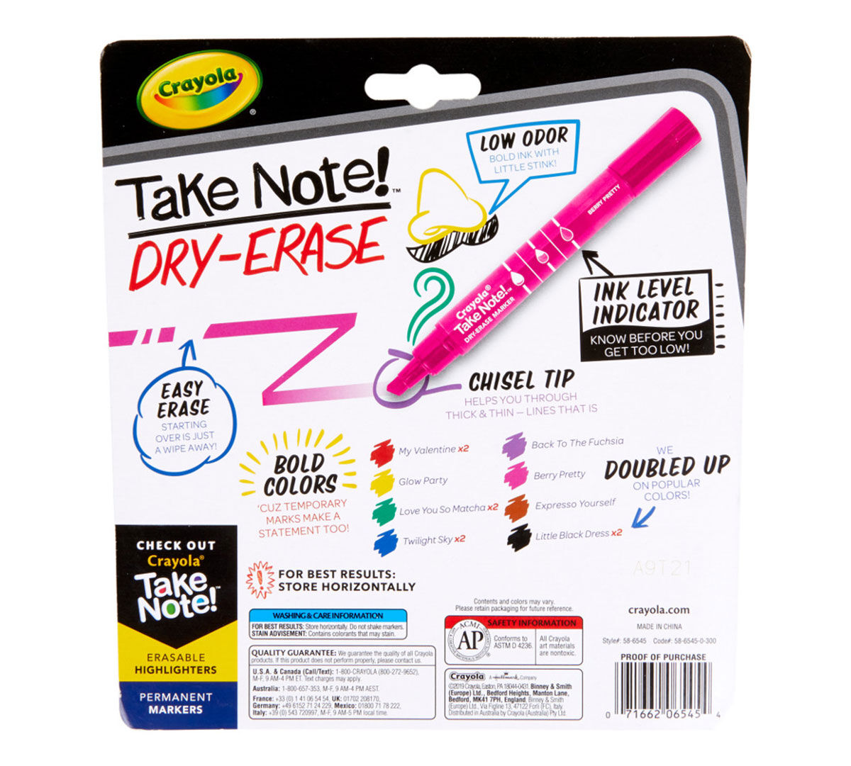 Take Note Dry Erase Markers, 12 Count Crayola