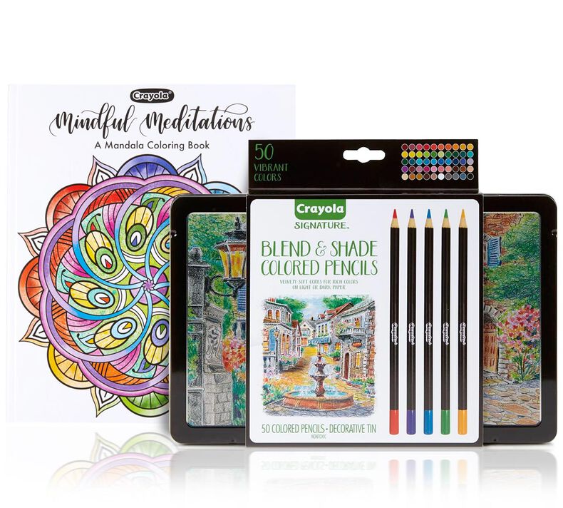 Download Mandala Coloring Book 50 Colored Pencils Crayola Com Crayola