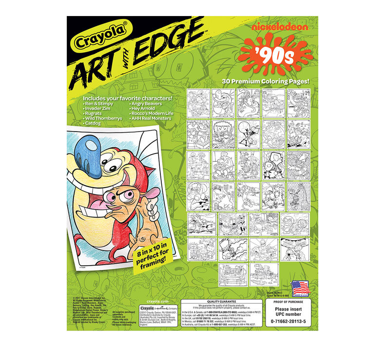 Art With Edge, Nickelodeon 90's Coloring Pages