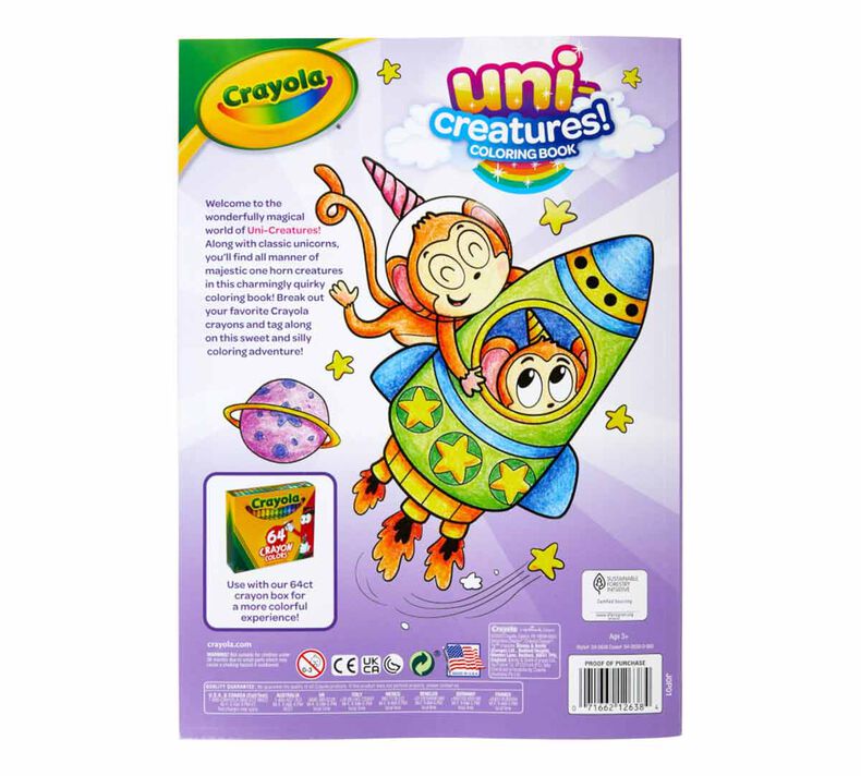 Uni-Creatures Coloring Book, 96 Unicorn Coloring Pages