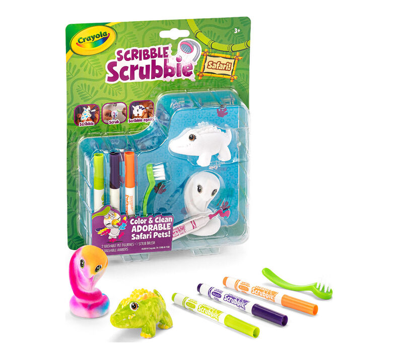 Scribble Scrubbie Safari Animals, Croc & Cobra, 2 Count