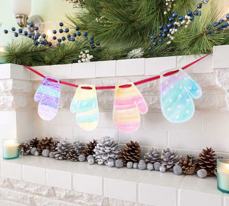 Watercolor Resist Mitten Garland Craft Kit
