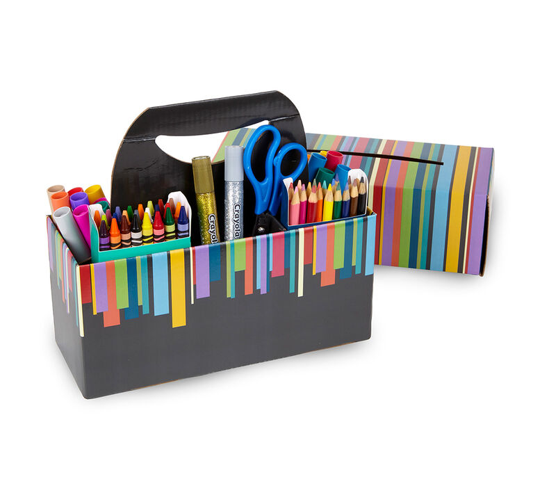 Download Crayola Color Caddy Coloring Set And Storage 18 Markers 24 Crayons 18 Colored Pencils 1 Pair Scissors 2 Glue Sticks 30 Paper Sheets Portable Storage Caddy Crayola