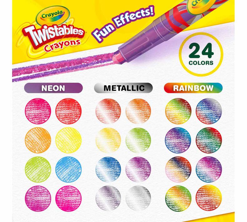  Crayola Twistables Crayons Coloring Set, Kids Indoor Activities  at Home, 24 Count, Assorted : Toys & Games