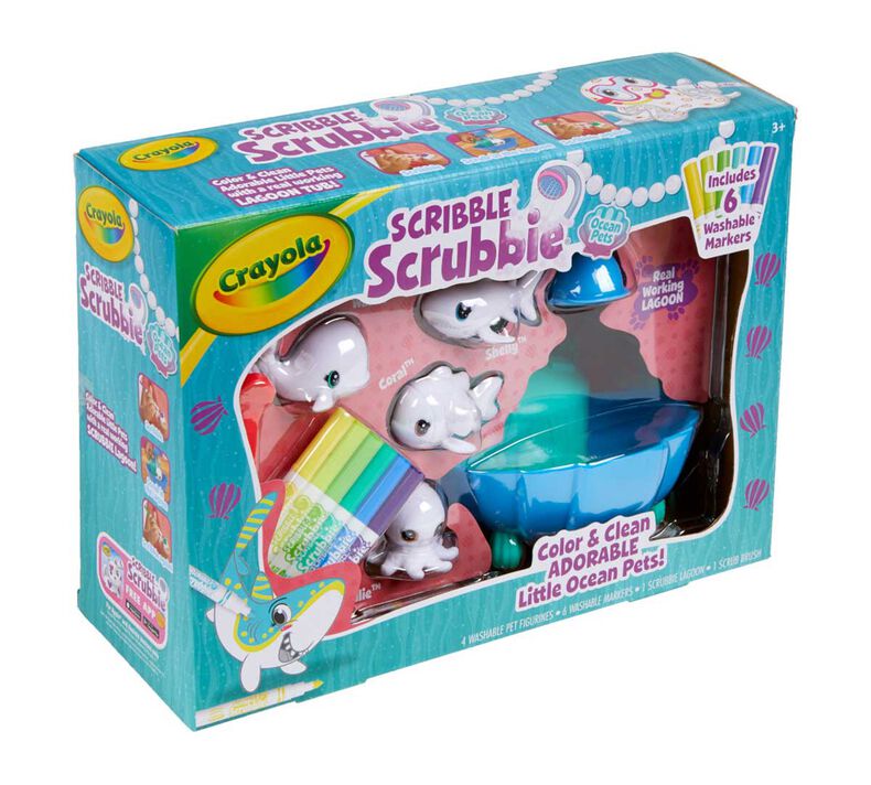  Crayola Scribble Scrubbie Pets, Ocean Animals Playset, Color &  Wash Creative Toy, Gift for Kids, Age 3-6 : Toys & Games