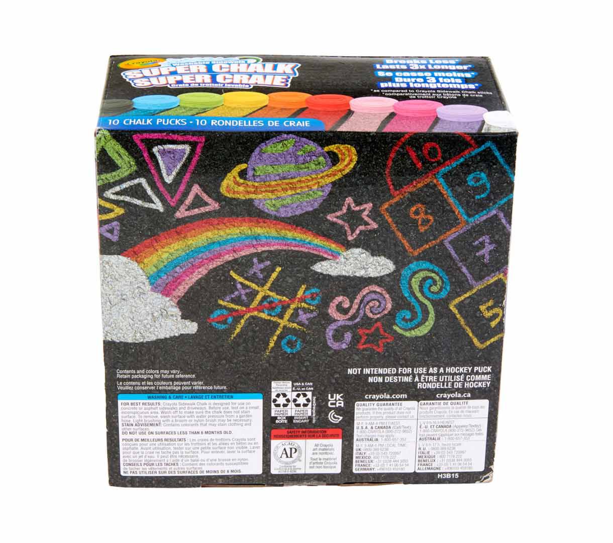 Washable Sidewalk Super Chalk, 10 count