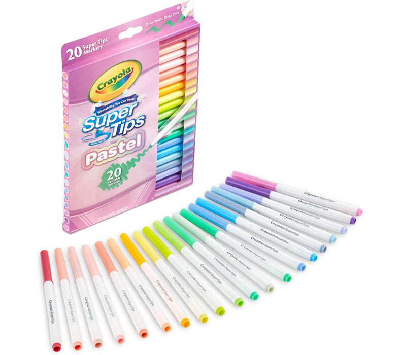 Washable Super Tips, Pastel Markers, 20 Count