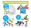 Young  Kids Art Supplies Bundle 40 page preschool activity book, 8 washable tripod grip crayons, 3 safety scissors, 3 patterns! Zigzag cut, wavy cut, straight cut.  8 tripod grip markers