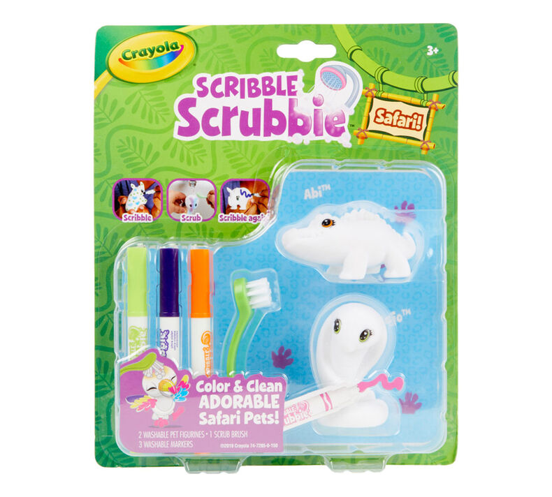 Scribble Scrubbie Safari Animals, Croc & Cobra, 2 Count