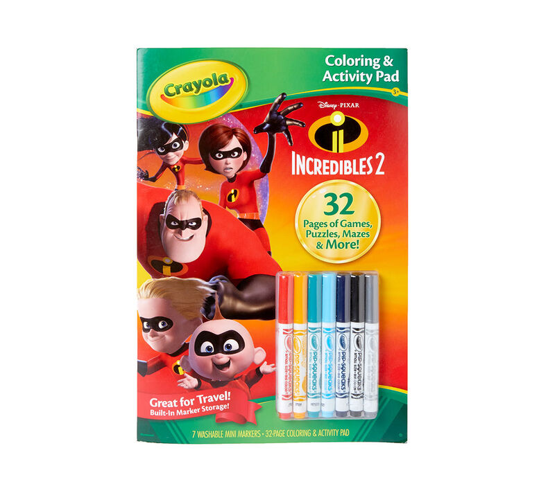 Coloring & Activity Pad with Markers, Incredibles 2