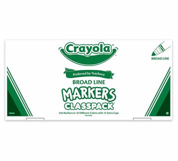 Broad Line Markers Classpack, 256 count, 16 colors front of package