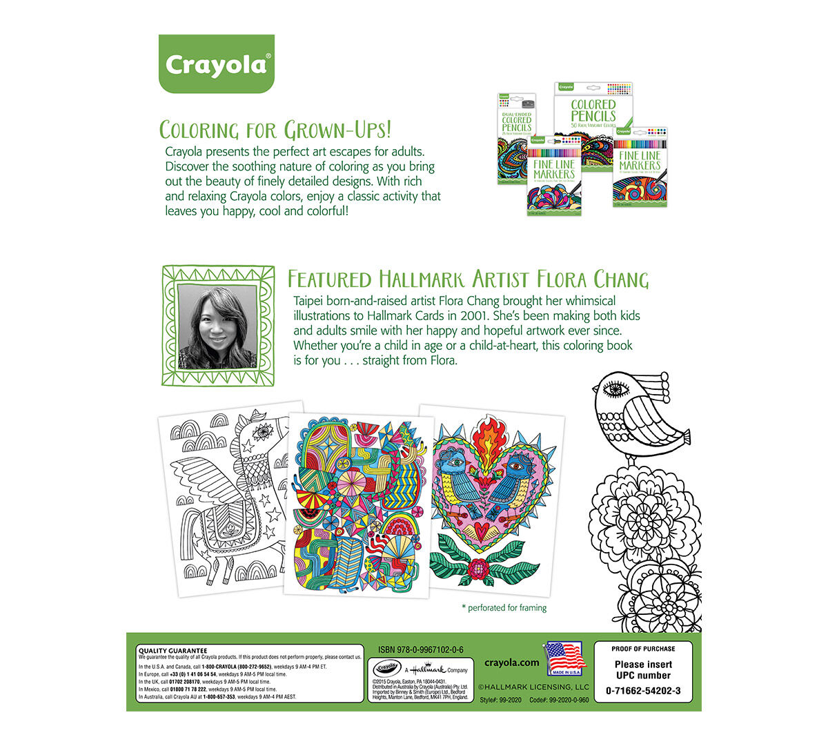 Crayola Folk Art Escapes Adult Coloring Book Relaxing Art Activity Perforated Pages Great For Framing Crayola