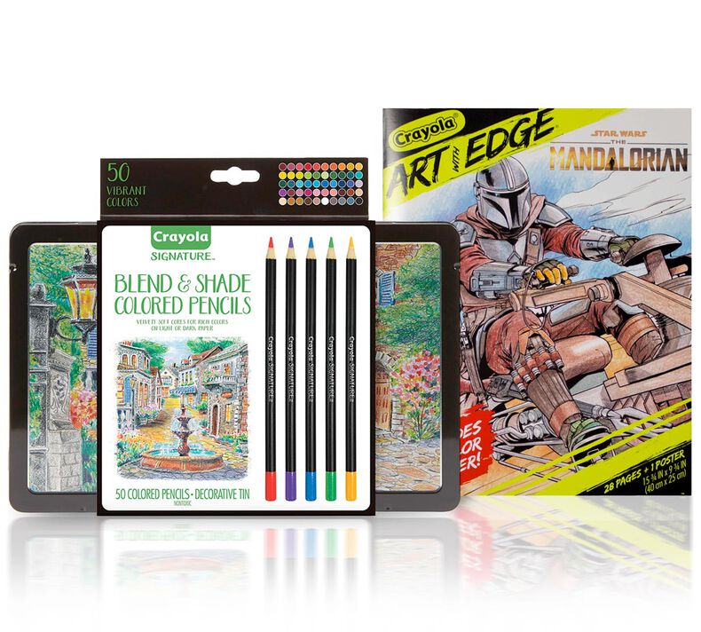 Mandalorian Coloring Gift Set, 50 Colored Pencils