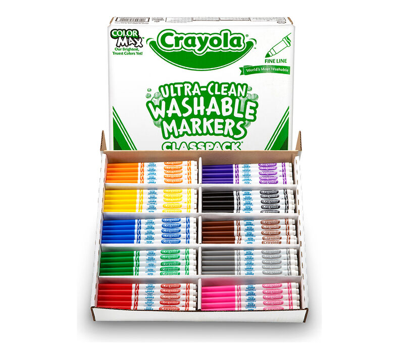 Ultra Clean Washable Fine Line Markers Classpack 200 Count 10 Colors Crayola