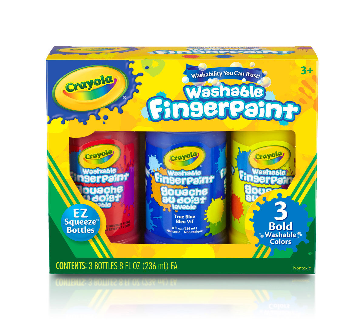 Washable Bold Fingerpaint, Primary Colors 3 ct. Crayola