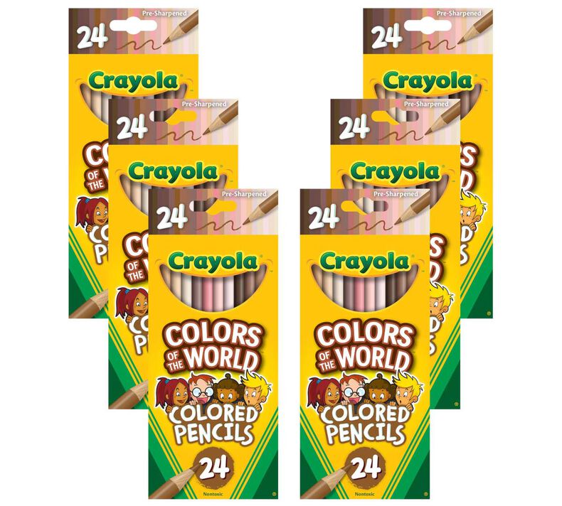 Colors of the World Bulk Colored Pencil Set, 6 Boxes of 24 Count Colored Pencils