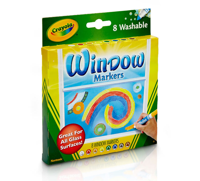 64 Crayola Washable Marker Set, Gift for Kids, Gel Markers Window