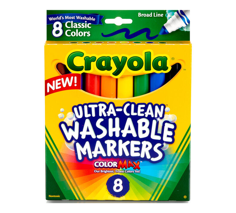Ultra-Clean Washable Markers, Broad Line, 8 Count