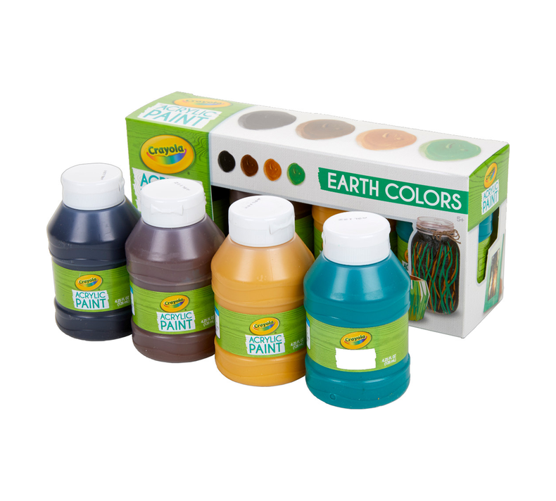 Multi-Surface Acrylic Paint, Earth Colors, 4 Count