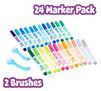 Scribble Scrubbies 24 count Markers. 24 Marker pack.  2 Brushes.