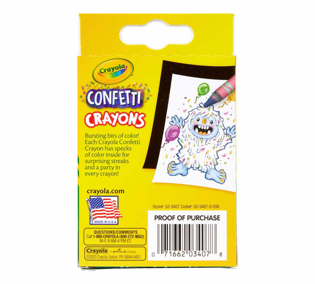 Crayola Confetti Crayons, Multi Color 24 Crayons Crayola