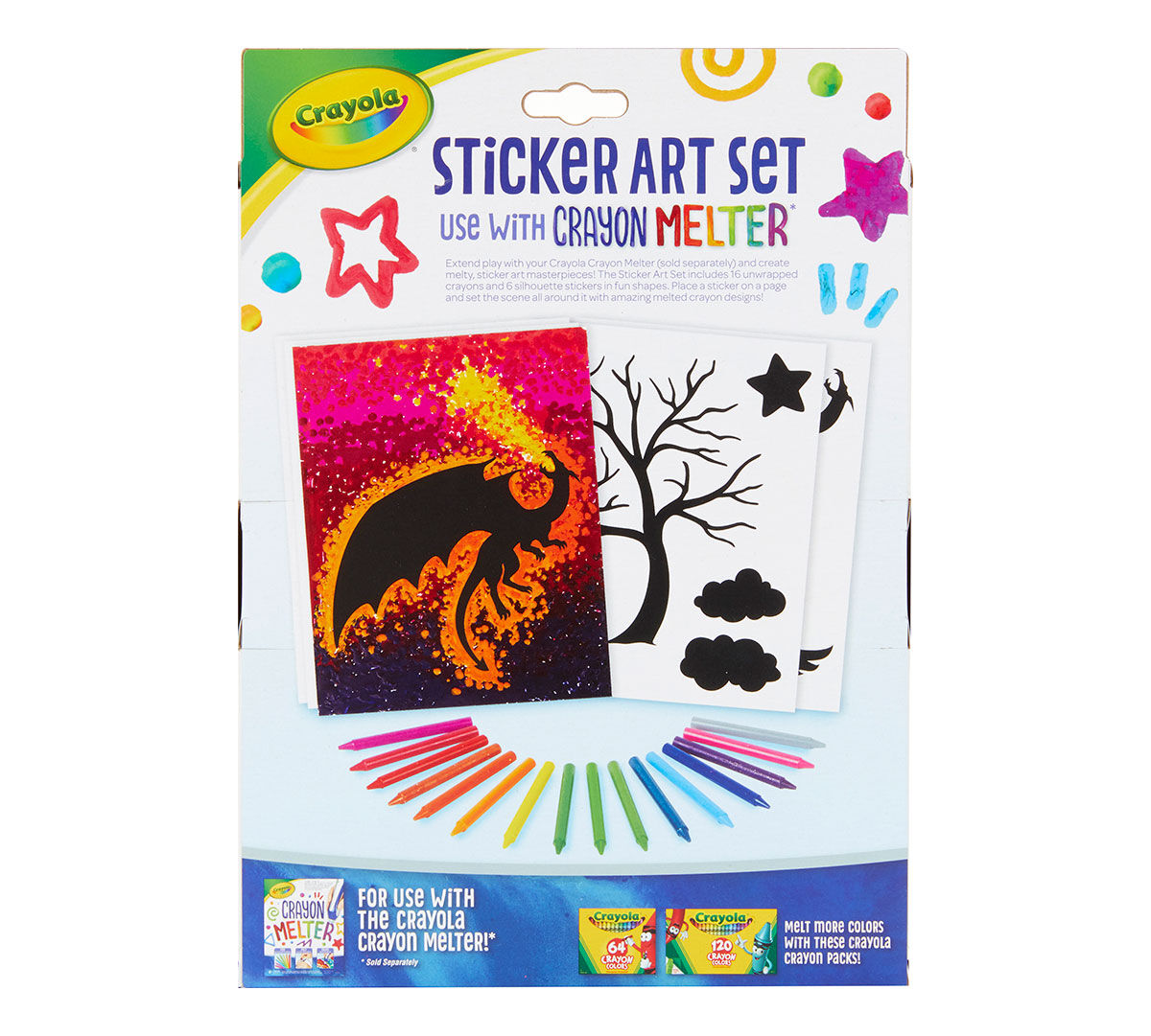 Crayola Crayon Melter Art Set, Silhouette Stickers, For use with