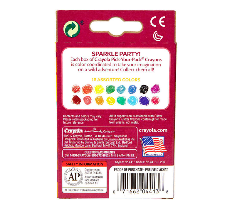 Unicorn Glitter Crayons, 16 Count