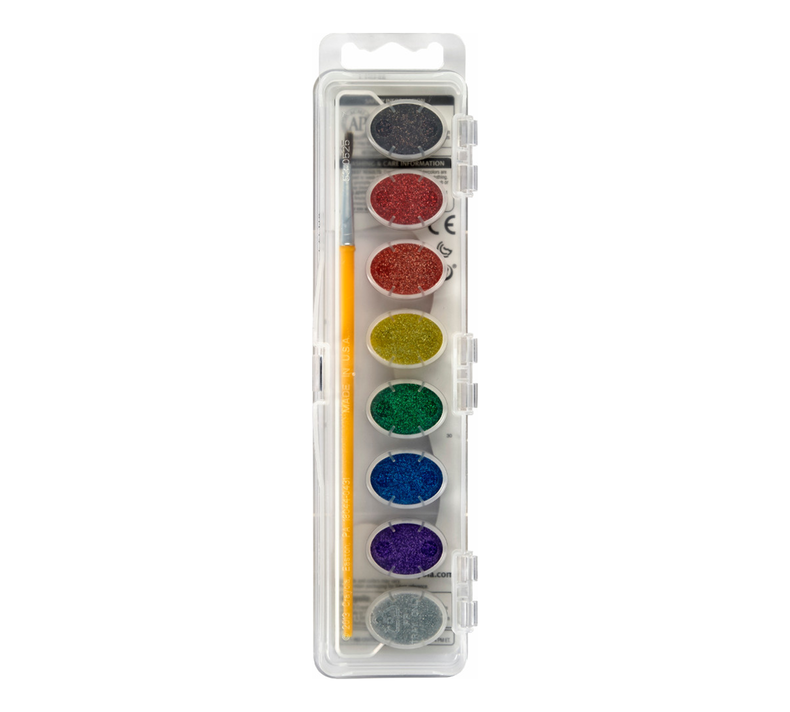 Washable Glitter Watercolors, 8 Count