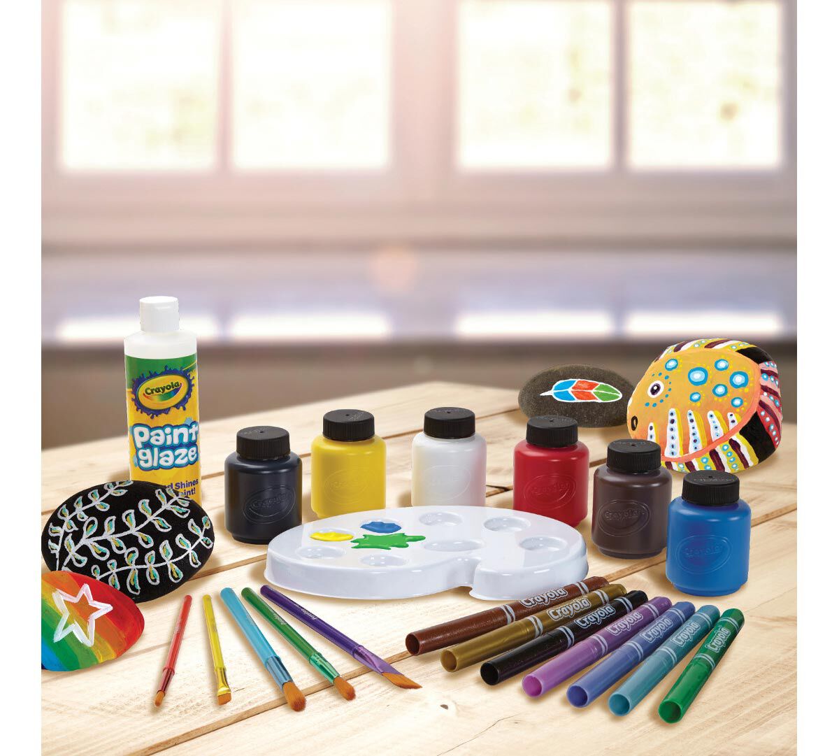 Crayola Rock Painting Kit With 6 Crayola Kids Paints 8 Crayola